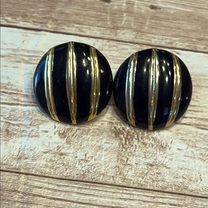 Napier Black and Gold Earrings Elegant Jewelry